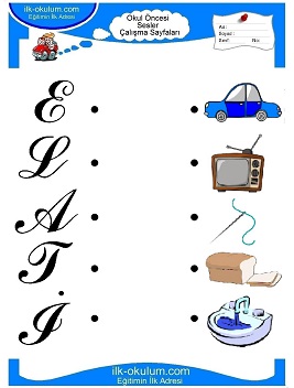 Çocuklar İçin Ses Eşleştirme Çalışma Sayfaları 